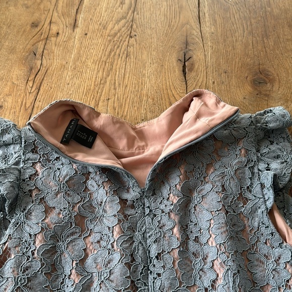 HIGH NECK LACE PENCIL DRESS - Picture 8 of 9